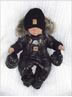 Obrázek z Zimní kombinéza s dvojitým zipem, kapucí a kožešinou + rukavičky Z&Z, Angel - černý