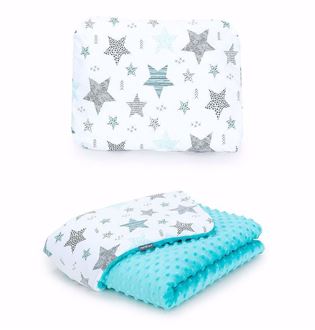Obrázek z Dětská deka s polštářem Hvězdy 2 Minky 75x100 cm - různé varianty
