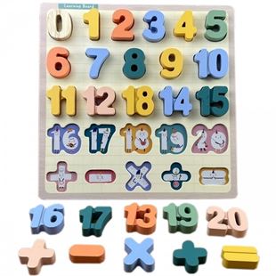 Obrázek Dřevěné montessori puzzle matematika