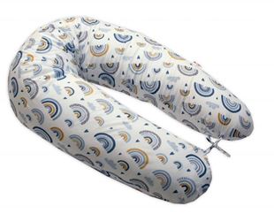 Obrázek Kojící polštář/relaxační poduška, EPS kuličky, Duha, modrá