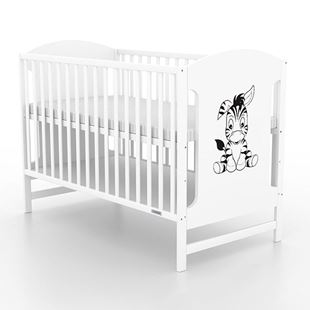 Obrázek Dětská postýlka New Baby MIA Zebra se stahovací bočnicí bílá