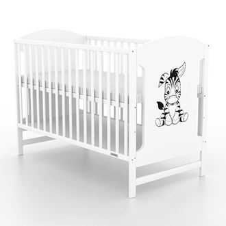 Obrázek z Dětská postýlka New Baby MIA Zebra se stahovací bočnicí bílá