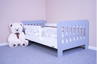 Obrázek Dětská postel se zábranou New Baby ERIK 160x80 cm bílo-šedá