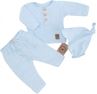 Obrázek z Mušelínové triko dl. rukáv, kalhoty + šátek uzlík, 3D sada, Z&Z, modrá