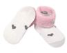 Obrázek z Bavlněné dětské ponožky s chlupáčkovým lemem, Srdíčka - bílé, 1 pár