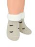 Obrázek z Bavlněné dětské ponožky s chlupáčkovým lemem, Srdíčka - capuccino, 1 pár