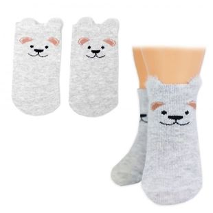 Obrázek Chlapecké bavlněné ponožky Pejsek 3D - šedé - 1 pár