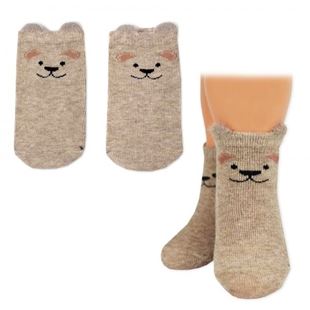 Obrázek Chlapecké bavlněné ponožky Pejsek 3D - hnědé - 1 pár