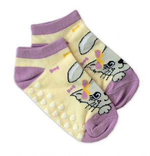 Obrázek Dětské ponožky s ABS Kočka - žluté