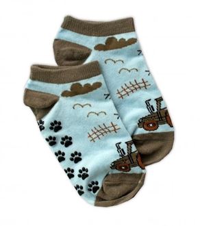 Obrázek z Dětské ponožky s ABS Traktor - modrý