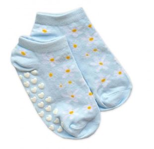 Obrázek Dětské ponožky s ABS Květinky - sv. modré