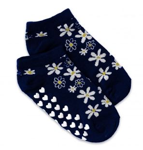 Obrázek Dětské ponožky s ABS Květinky - tm. modré