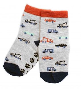 Obrázek Dětské ponožky s ABS Auta - šedé