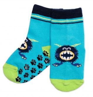 Obrázek z Dětské ponožky s ABS Příšerky - tyrkys