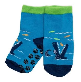 Obrázek z Dětské ponožky s ABS Krokodýl - modré