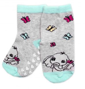 Obrázek Dětské ponožky s ABS Slůně - šedé