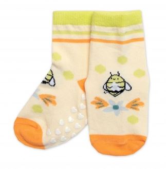 Obrázek z Dětské ponožky s ABS Včelka - žluté
