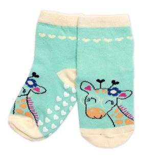 Obrázek Dětské ponožky s ABS Žirafa - mátové