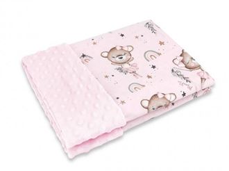 Obrázek z Oboustranná deka, Bavlna/Minky 100 x 75 cm, Little Balerina - růžová