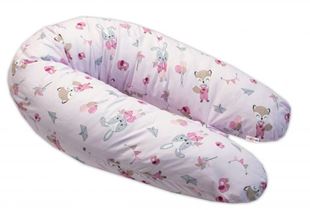 Obrázek Kojící bavlněný polštář - relaxační poduška Liška a zajíc, růžový