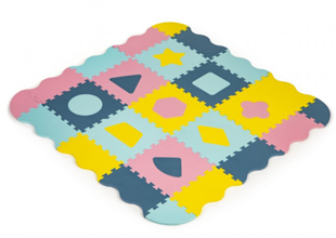 Obrázek Dětské pěnové puzzle 121,5x121,5cm, hrací deka, podložka na zem Tvary, 37 dílů