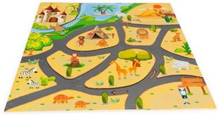 Obrázek Dětské pěnové puzzle 93,5x93,5cm, hrací deka, podložka na zem Safari, 9 dílů, ECO Toys