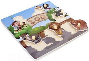 Obrázek Dřevěné zábavné, vkládací puzzle - Zoo - 6 dílků