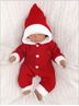 Obrázek z Dětský pletený overálek s kapucí Baby Santa, červený