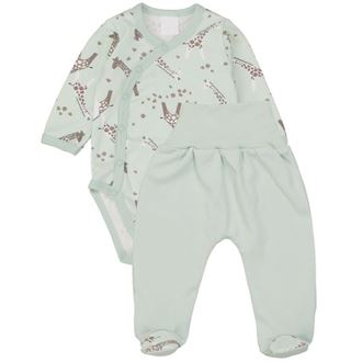 Obrázek z Zavinovací kojenecké body + polodupačky, bavlna, 2D sada, , Žirafy - máta