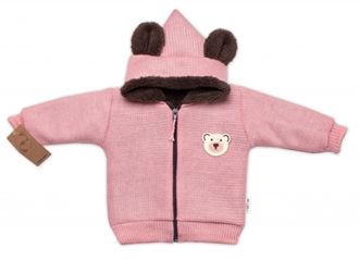 Obrázek z Oteplená pletená bundička Teddy Bear, , dvouvrstvá, růžová