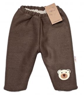 Obrázek z Oteplené pletené kalhoty Teddy Bear, , dvouvrstvé, hnědé