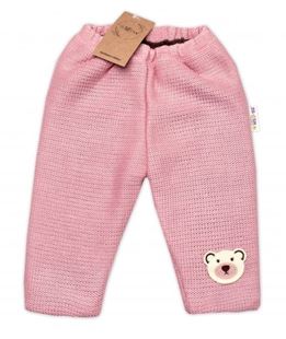 Obrázek Oteplené pletené kalhoty Teddy Bear, , dvouvrstvé, růžové