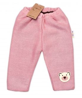 Obrázek z Oteplené pletené kalhoty Teddy Bear, , dvouvrstvé, růžové