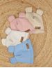 Obrázek z Teplá dětská čepice , bavlněná s oušky, pudrová