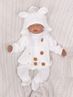 Obrázek z 4 - dílná kojenecká soupravička, kabátek, tepláčky, čepička a botičky - bílá