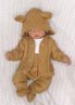 Obrázek z 4 - dílná kojenecká soupravička, kabátek, tepláčky, čepička a botičky - medová