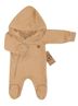 Obrázek z Dětský teplákový overálek se šlapkama, kapucí a kapsičkou, béžový