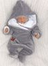 Obrázek z Zimní kojenecký velurový overal s bavlněnou podšívkou - šedý