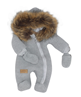Obrázek z Zimní kombinéza s kapucí a kožešinou + rukavičky, šedá