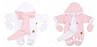 Obrázek z Zimní oboustranná kombinéza s kapucí + rukavičky, růžovo - bílá