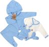 Obrázek z Sada do porodnice 5D, body, polodupačky, kabátek, čepička, rukavičky - modrá
