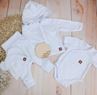 Obrázek z Novorozenecká sada 4D, body kr. rukáv, tepláčky, kabátek a čepička Z&Z, bílá