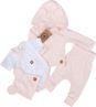 Obrázek z Novorozenecká sada 4D, body kr. rukáv, tepláčky, kabátek a čepička Z&Z, růžová