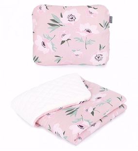 Obrázek Dětská deka s polštářem Květy Velvet Lux 75x100 cm