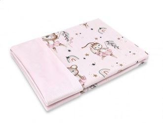 Obrázek z Oboustranná deka Bavlna + Velvet 100 x 75 cm, Little Balerina - růžová