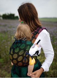 Obrázek Kinder Hop Rostoucí ergonomické nosítko Multi Soft Dots Rainbow 100% bavlna, žakár