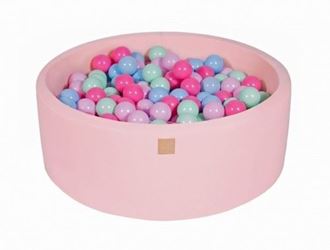 Obrázek z Suchý bazének s míčky 90x30cm s 200 míčky, růžová: mintová, modrá, pastelová růžová, světle růžová