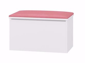 Obrázek z Truhla na hračky Bílá s čalouněným sedákem