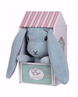 Obrázek Mazlíček Effik Bunny Modrý s šedými oušky v Domečku