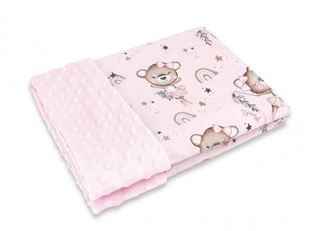 Obrázek Oboustranná deka, Bavlna/Minky 100 x 75 cm, Little Balerina - růžová